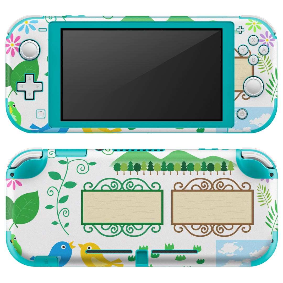 igsticker Nintendo Switch Lite 専用 デザインスキンシール 全面 ニンテンドー スイッチ ライト 専用 ゲーム機 カバー アクセサリー フィルム ステッカー エアフリー 014117 花 鳥 クローバー