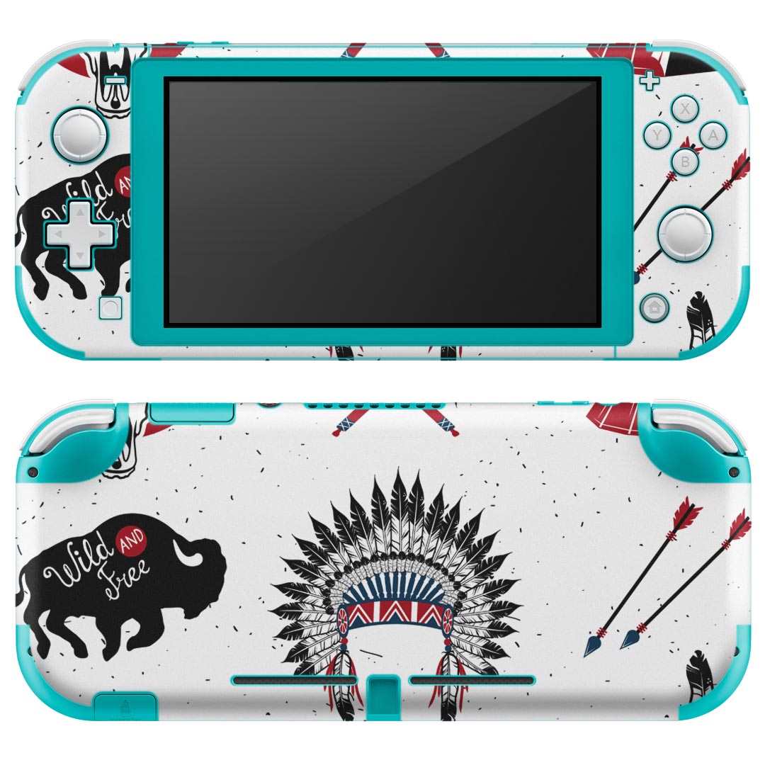 igsticker Nintendo Switch Lite 専用 デザインスキンシール 全面 ニンテンドー スイッチ ライト 専用 ゲーム機 カバー アクセサリー フィルム ステッカー エアフリー 014125 インディアン　弓矢