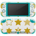 igsticker Nintendo Switch Lite 専用 デザインスキンシール 全面 ニンテンドー スイッチ ライト 専用 ゲーム機 カバー アクセサリー フィルム ステッカー エアフリー 014189 星　模様　黄色