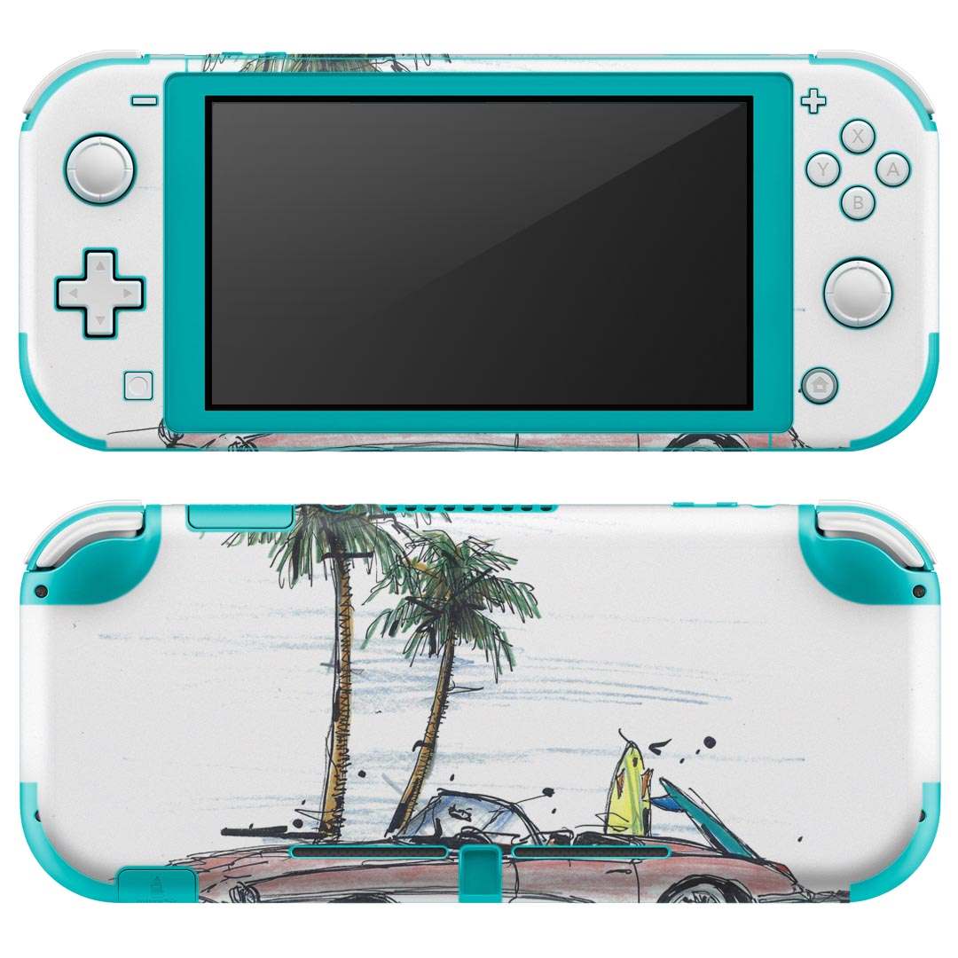 製品名 Nintendo Switch Lite専用 デザインスキンシール セット内容 Nintendo Switch Lite本体用スキンシール（裏表）各1枚 ※液晶側シールは2パーツに分かれていますニンテンドースイッチライト専用です。据え置き機のSwitch本体やJoyコンには対応していません。 商品特徴 3M社製の再剥離性シートを素材に採用し、細かな位置調整がしやすく貼り直しが容易です。また、エアフリーでもありますので気泡が簡単に逃げるので、キレイに貼ることができます。専用の業務プリンターを使い、商品画像と遜色のない美しい印刷仕上がり。 注意事項 画像はサンプルですので、ご覧の環境によっては多少色味に違いを感じる場合がございます。 イメージと違った、モニターと色味が異なるという理由での交換や返金はご対応出来かねます。スキンシールのみの販売で、ニンテンドースイッチ本体などは付属しません。シワができた場合、ドライヤーなどで軽く温め、外側に向けてシワを伸ばすように貼ってください。初回貼付時の位置調整や貼り直しは可能ですが、しっかりと押し付けて接着させた後の再剥離、再利用は保証しておりません。また接着部に油分や汚れが付着しますと角の部分は剥がれやすくなりますので、貼付時はあまり触れないようにご注意ください。無地のセミグロスシートにデザインをプリントした商品で、デコなどの加工はございません。 凹凸や光沢があるように見えたり布地や金属を素材にしたように見える商品もありますが、デザインの図版によるものです。印刷時に微妙な画像のズレが生じる場合がございます。ご注文後に1点1点制作する受注生産品の為、不良品以外のご返品や交換は固くお断りします。 商品発送 完全受注生産のハンドメイド商品となりますので、既製品と比べて発送までお時間を頂いています。 基本的に決済確認後2?3営業日、最大で10営業日での発送となります。繁忙期や休業日明けの場合はさらに時間がかかる場合があります。 その際には別途メールにてご連絡致します。メール便の場合、発送日から到着までに2?4日ほどかかる場合が多く、紛失などの保障もご対応できかねます。あらかじめご了承下さい。
