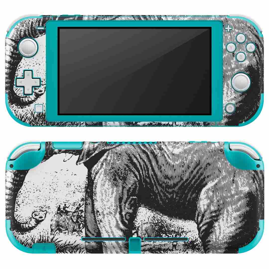 igsticker Nintendo Switch Lite 専用 デザインスキンシール 全面 ニンテンドー スイッチ ライト 専用 ゲーム機 カバー アクセサリー フィルム ステッカー エアフリー 014371 ゾウ 動物 アニマル