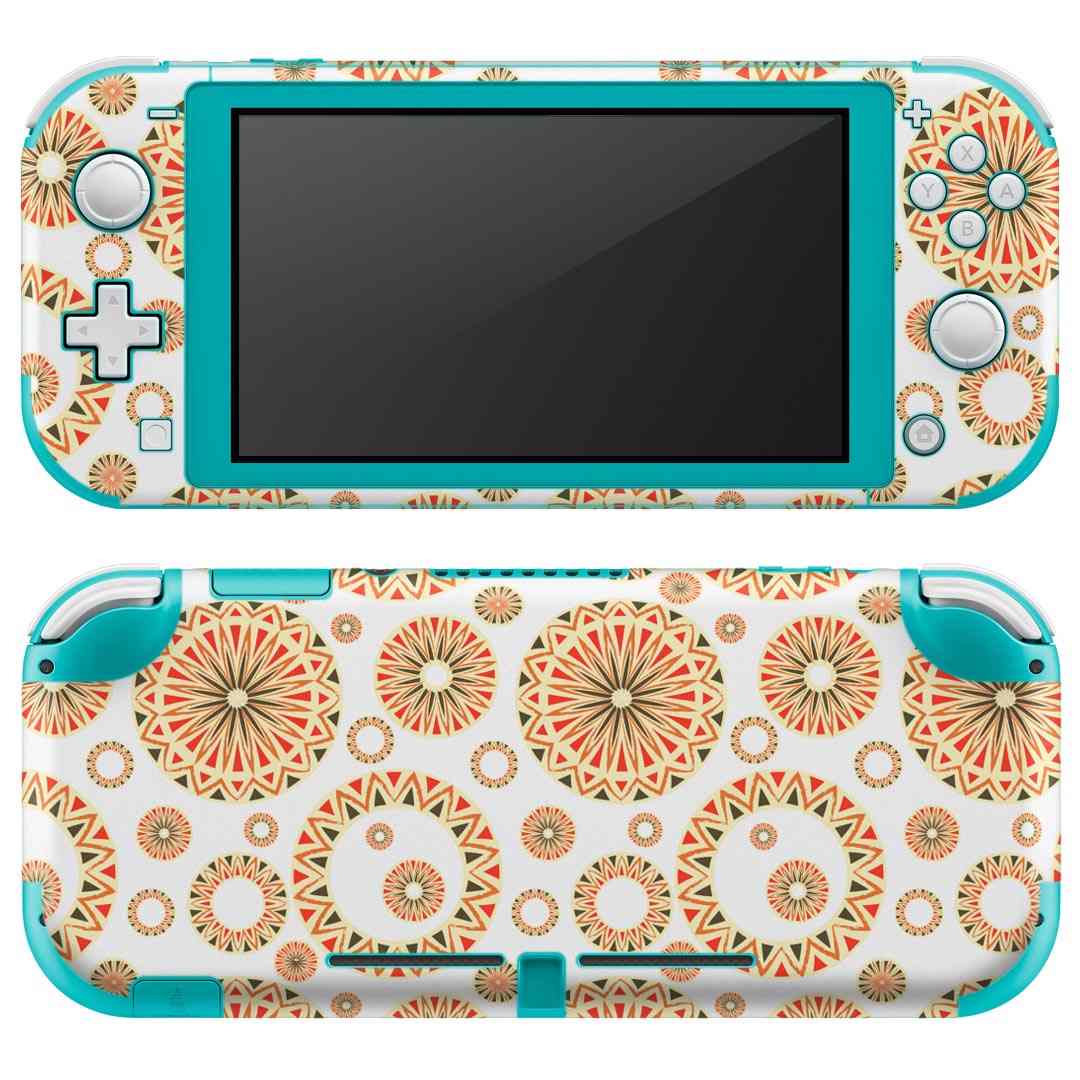 igsticker Nintendo Switch Lite 専用 デザインスキンシール 全面 ニンテンドー スイッチ ライト 専用 ゲーム機 カバー アクセサリー フィルム ステッカー エアフリー 014419 模様　おしゃれ　オレンジ