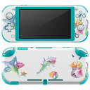 igsticker Nintendo Switch Lite 専用 デザインスキンシール 全面 ニンテンドー スイッチ ライト 専用 ゲーム機 カバー アクセサリー フィルム ステッカー エアフリー 014430 ヒトデ 貝殻 魚(2)