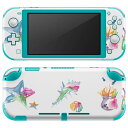 igsticker Nintendo Switch Lite 専用 デザインスキンシール 全面 ニンテンドー スイッチ ライト 専用 ゲーム機 カバー アクセサリー フィルム ステッカー エアフリー 014430 ヒトデ　貝殻　魚