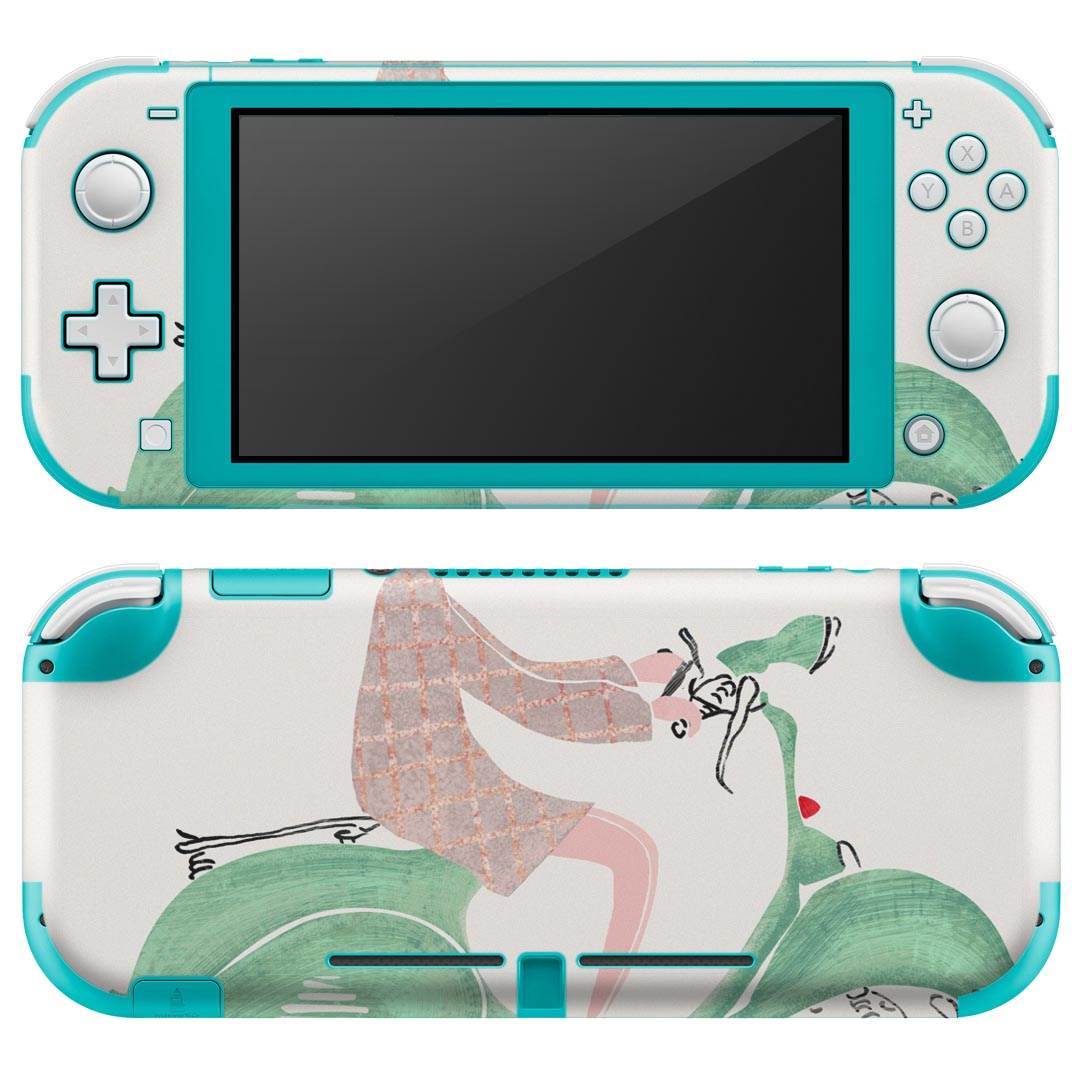 igsticker Nintendo Switch Lite 専用 デザインスキンシール 全面 ニンテンドー スイッチ ライト 専用 ゲーム機 カバー アクセサリー フィルム ステッカー エアフリー 014434 バイク　乗り物　人物