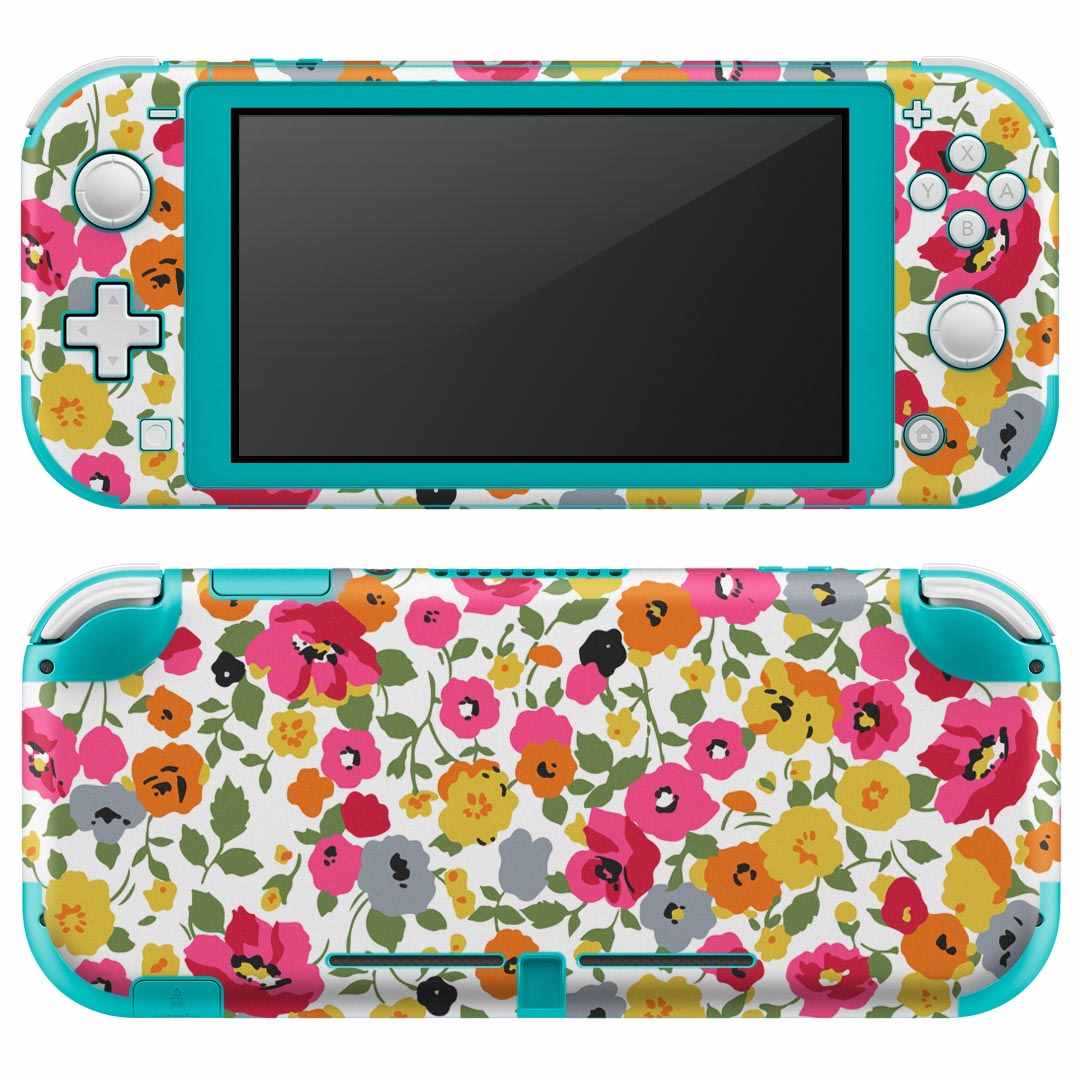 igsticker Nintendo Switch Lite 専用 デザインスキンシール 全面 ニンテンドー スイッチ ライト 専用 ゲーム機 カバー アクセサリー フィルム ステッカー エアフリー 014438 小花柄　カラフル　花