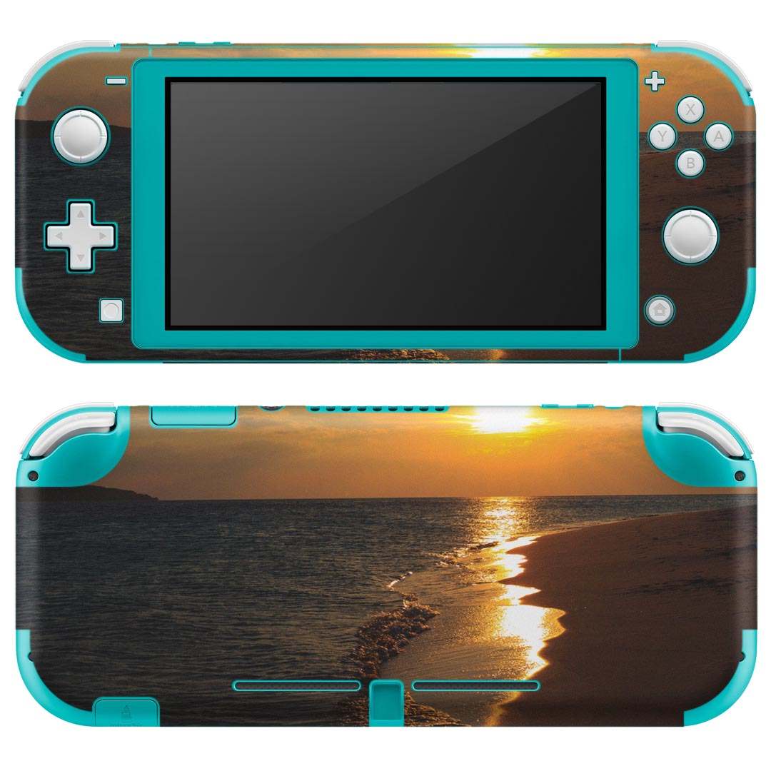igsticker Nintendo Switch Lite 専用 デザインスキンシール 全面 ニンテンドー スイッチ ライト 専用 ゲーム機 カバー アクセサリー フィルム ステッカー エアフリー 014467 海 夕日 写真