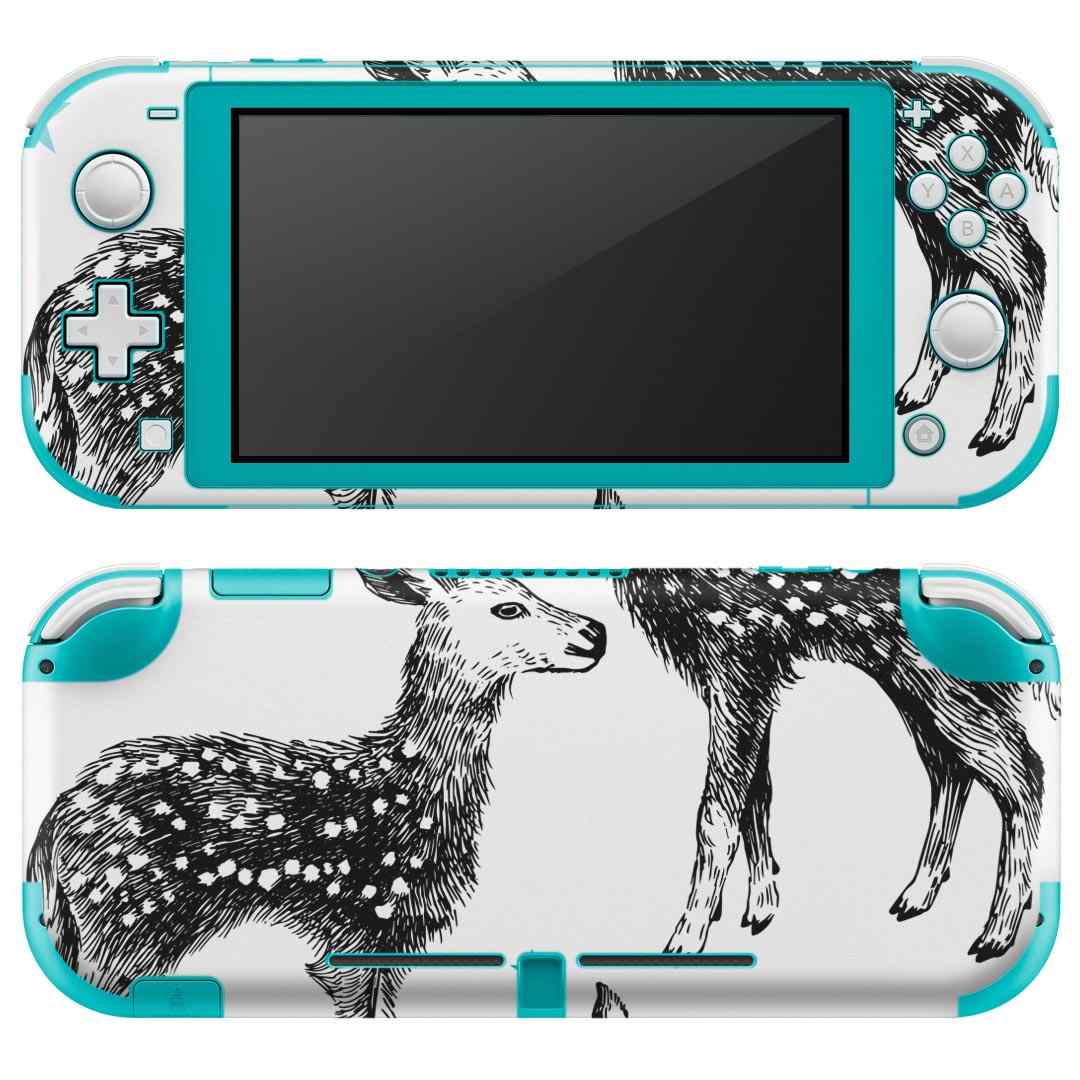 製品名 Nintendo Switch Lite専用 デザインスキンシール セット内容 Nintendo Switch Lite本体用スキンシール（裏表）各1枚 ※液晶側シールは2パーツに分かれていますニンテンドースイッチライト専用です。据え置き機のSwitch本体やJoyコンには対応していません。 商品特徴 3M社製の再剥離性シートを素材に採用し、細かな位置調整がしやすく貼り直しが容易です。また、エアフリーでもありますので気泡が簡単に逃げるので、キレイに貼ることができます。専用の業務プリンターを使い、商品画像と遜色のない美しい印刷仕上がり。 注意事項 画像はサンプルですので、ご覧の環境によっては多少色味に違いを感じる場合がございます。 イメージと違った、モニターと色味が異なるという理由での交換や返金はご対応出来かねます。スキンシールのみの販売で、ニンテンドースイッチ本体などは付属しません。シワができた場合、ドライヤーなどで軽く温め、外側に向けてシワを伸ばすように貼ってください。初回貼付時の位置調整や貼り直しは可能ですが、しっかりと押し付けて接着させた後の再剥離、再利用は保証しておりません。また接着部に油分や汚れが付着しますと角の部分は剥がれやすくなりますので、貼付時はあまり触れないようにご注意ください。無地のセミグロスシートにデザインをプリントした商品で、デコなどの加工はございません。 凹凸や光沢があるように見えたり布地や金属を素材にしたように見える商品もありますが、デザインの図版によるものです。印刷時に微妙な画像のズレが生じる場合がございます。ご注文後に1点1点制作する受注生産品の為、不良品以外のご返品や交換は固くお断りします。 商品発送 完全受注生産のハンドメイド商品となりますので、既製品と比べて発送までお時間を頂いています。 基本的に決済確認後2?3営業日、最大で10営業日での発送となります。繁忙期や休業日明けの場合はさらに時間がかかる場合があります。 その際には別途メールにてご連絡致します。メール便の場合、発送日から到着までに2?4日ほどかかる場合が多く、紛失などの保障もご対応できかねます。あらかじめご了承下さい。