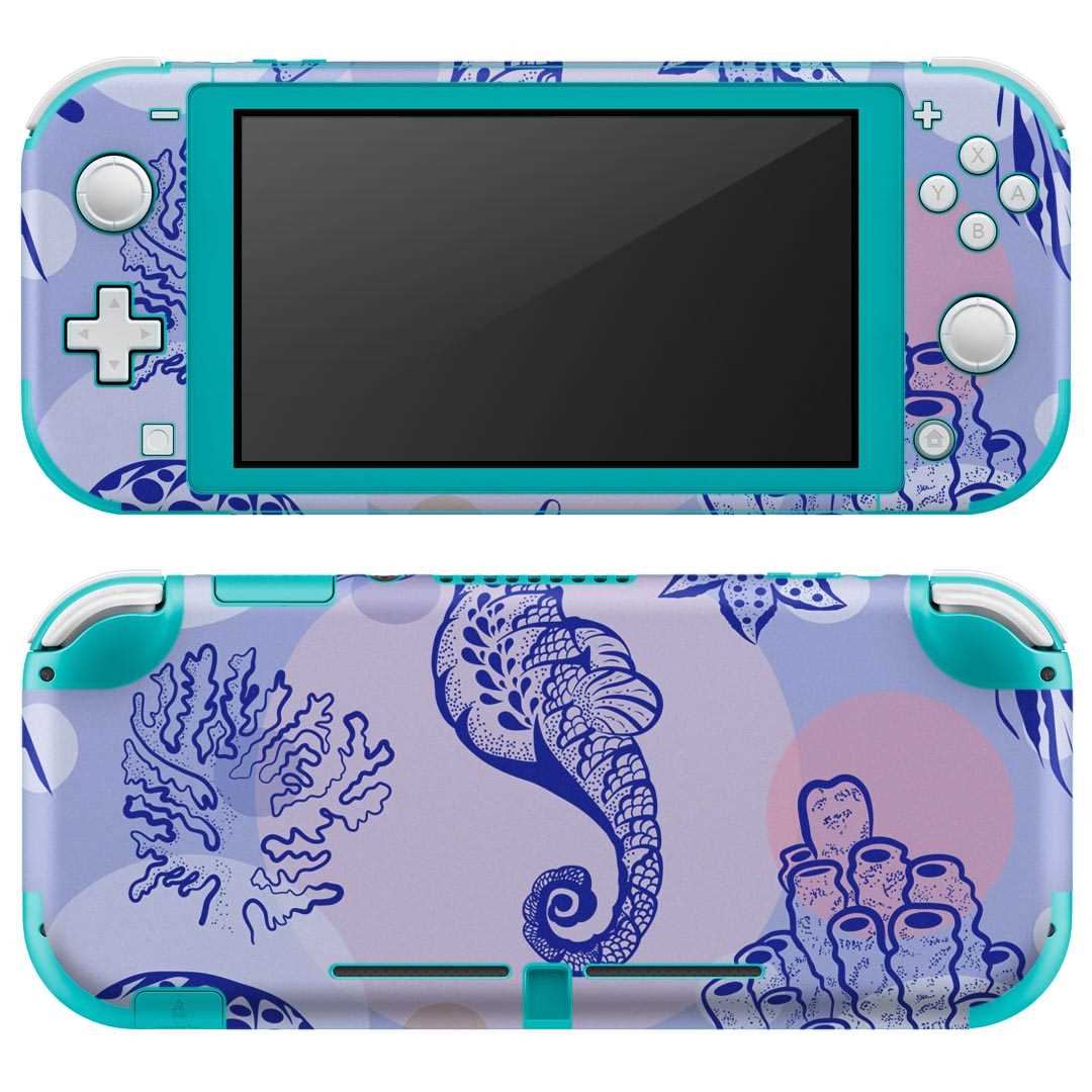 igsticker Nintendo Switch Lite 専用 デザインスキンシール 全面 ニンテンドー スイッチ ライト 専用 ゲーム機 カバー アクセサリー フィルム ステッカー エアフリー 014506 海 生き物 貝殻