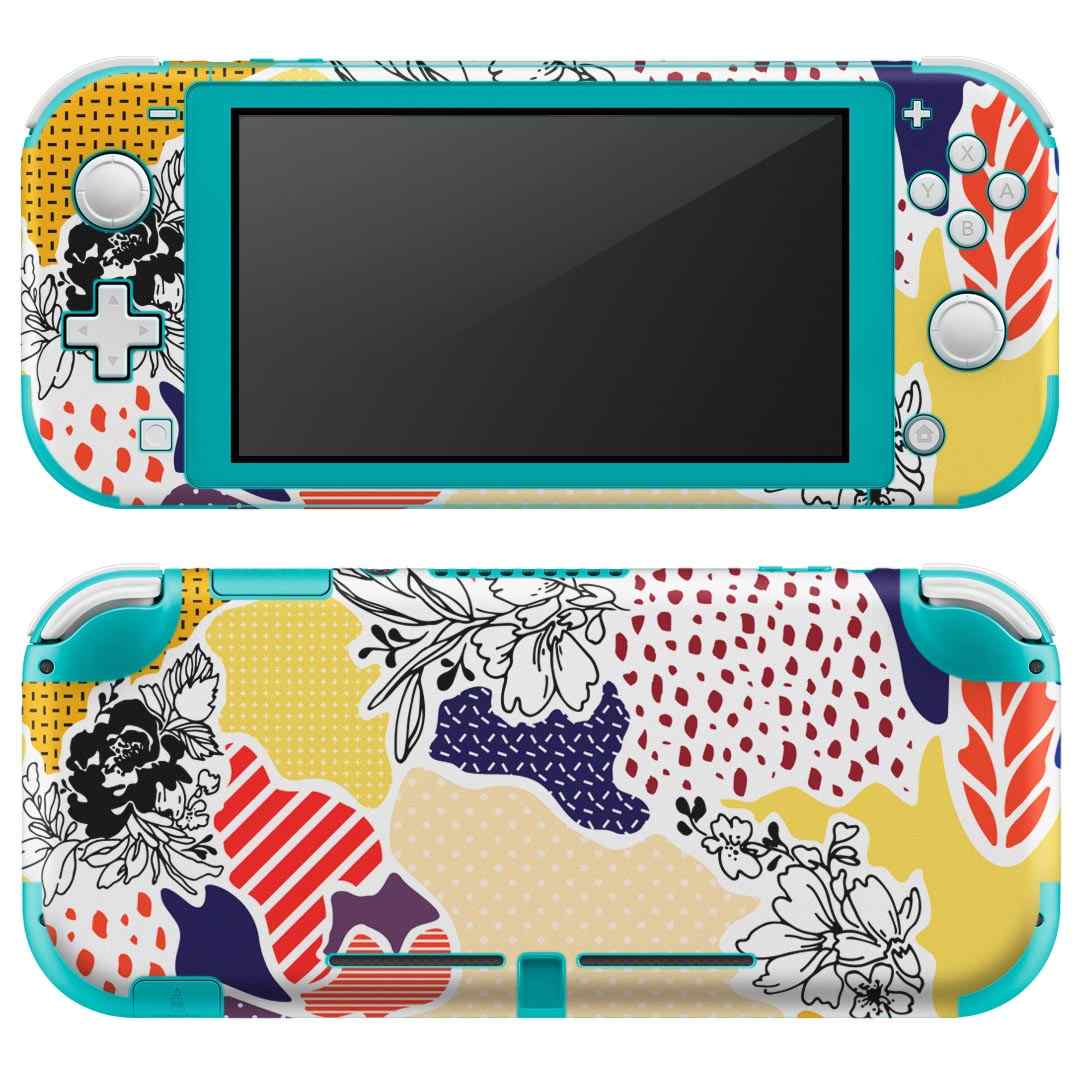 igsticker Nintendo Switch Lite 専用 デザインスキンシール 全面 ニンテンドー スイッチ ライト 専用 ゲーム機 カバー アクセサリー フィルム ステッカー エアフリー 014508 花 カラフル
