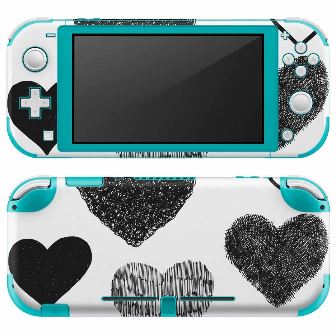 igsticker Nintendo Switch Lite 専用 デザインスキンシール 全面 ニンテンドー スイッチ ライト 専用 ゲーム機 カバー アクセサリー フィルム ステッカー エアフリー 014509 ハート　模様