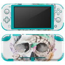 igsticker Nintendo Switch Lite 専用 デザインスキンシール 全面 ニンテンドー スイッチ ライト 専用 ゲーム機 カバー アクセサリー フィルム ステッカー エアフリー 014534 骸骨 羽根 フェザー(2)