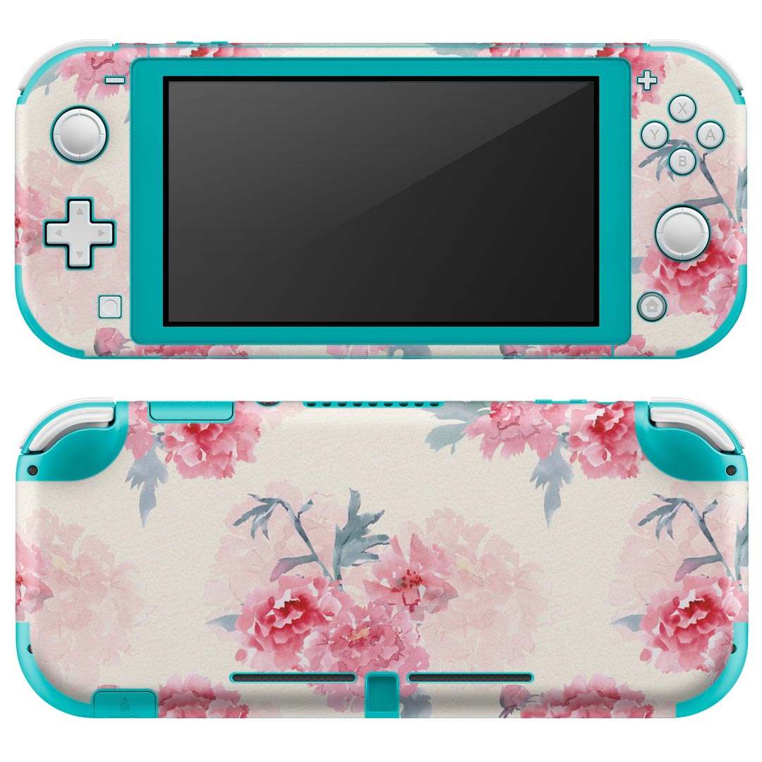 igsticker Nintendo Switch Lite 専用 デザインスキンシール 全面 ニンテンドー スイッチ ライト 専用 ゲーム機 カバー アクセサリー フィルム ステッカー エアフリー 014536 花 ピンク