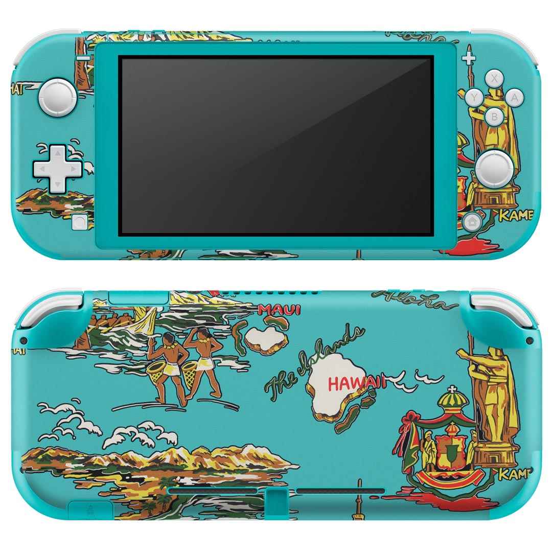 igsticker Nintendo Switch Lite 専用 デザインスキンシール 全面 ニンテンドー スイッチ ライト 専用 ゲーム機 カバー アクセサリー フィルム ステッカー エアフリー 014620 ハワイ ヤシの木 ハイビスカス