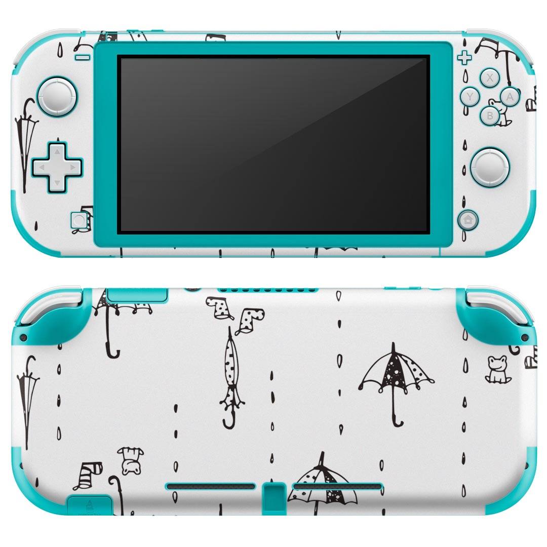 igsticker Nintendo Switch Lite 専用 デザインスキンシール 全面 ニンテンドー スイッチ ライト 専用 ゲーム機 カバー アクセサリー フィルム ステッカー エアフリー 014634 雨 傘 イラスト