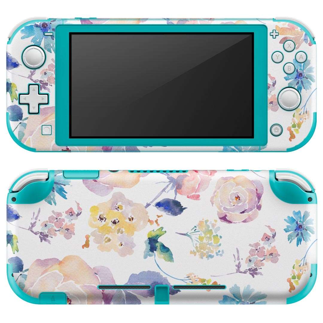 igsticker Nintendo Switch Lite 専用 デザインスキンシール 全面 ニンテンドー スイッチ ライト 専用 ゲーム機 カバー アクセサリー フィルム ステッカー エアフリー 014674 花 カラフル