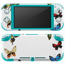 igsticker Nintendo Switch Lite 専用 デザインスキンシール 全面 ニンテンドー スイッチ ライト 専用 ゲーム機 カバー アクセサリー フィルム ステッカー エアフリー 014704 蝶　カラフル