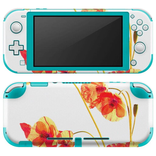 igsticker Nintendo Switch Lite 専用 デザインスキンシール 全面 ニンテンドー スイッチ ライト 専用 ゲーム機 カバー アクセサリー フィルム ステッカー エアフリー 014725 花  オレンジ