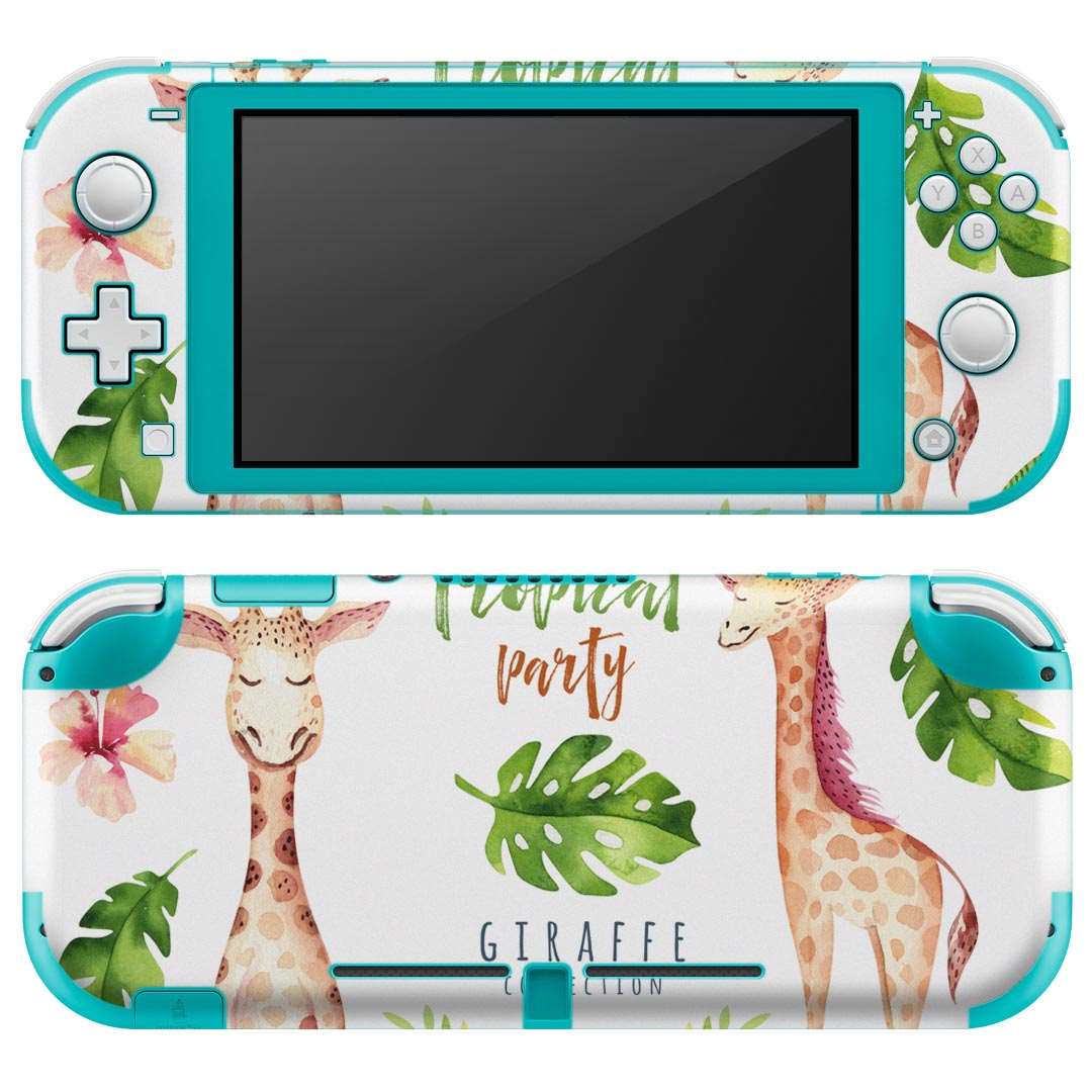igsticker Nintendo Switch Lite 専用 デザインスキンシール 全面 ニンテンドー スイッチ ライト 専用 ゲーム機 カバー アクセサリー フィルム ステッカー エアフリー 014728 キリン 動物 アニマル