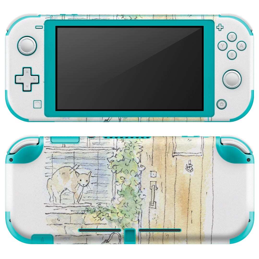 igsticker Nintendo Switch Lite 専用 デザインスキンシール 全面 ニンテンドー スイッチ ライト 専用 ゲーム機 カバー アクセサリー フィルム ステッカー エアフリー 014739 猫 イラスト 動物