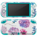igsticker Nintendo Switch Lite 専用 デザインスキンシール 全面 ニンテンドー スイッチ ライト 専用 ゲーム機 カバー アクセサリー フィルム ステッカー エアフリー 014760 アジサイ 花 梅雨(2)