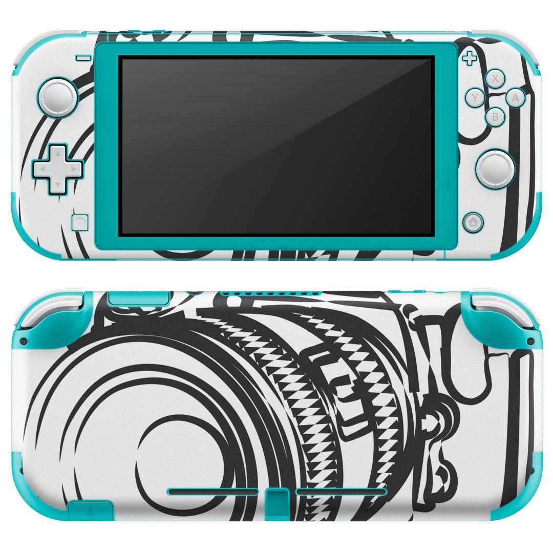 igsticker Nintendo Switch Lite 専用 デザインスキンシール 全面 ニンテンドー スイッチ ライト 専用 ゲーム機 カバー アクセサリー フィルム ステッカー エアフリー 014761 カメラ 白黒 一眼レフ
