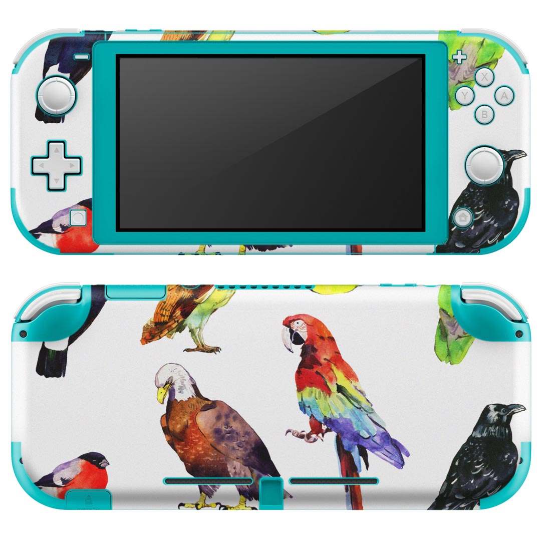 igsticker Nintendo Switch Lite 専用 デザインスキンシール 全面 ニンテンドー スイッチ ライト 専用 ゲーム機 カバー アクセサリー フィルム ステッカー エアフリー 014764 鳥　カラフル　bard