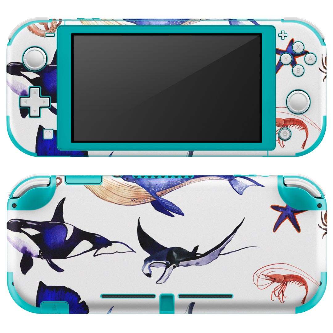 igsticker Nintendo Switch Lite 専用 デザインスキンシール 全面 ニンテンドー スイッチ ライト 専用 ゲーム機 カバー アクセサリー フィルム ステッカー エアフリー 014788 魚　海　夏