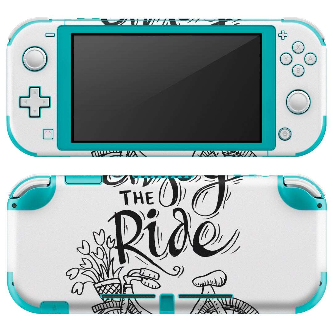 igsticker Nintendo Switch Lite 専用 デザインスキンシール 全面 ニンテンドー スイッチ ライト 専用 ゲーム機 カバー アクセサリー フィルム ステッカー エアフリー 014799 自転車 イラスト 白黒