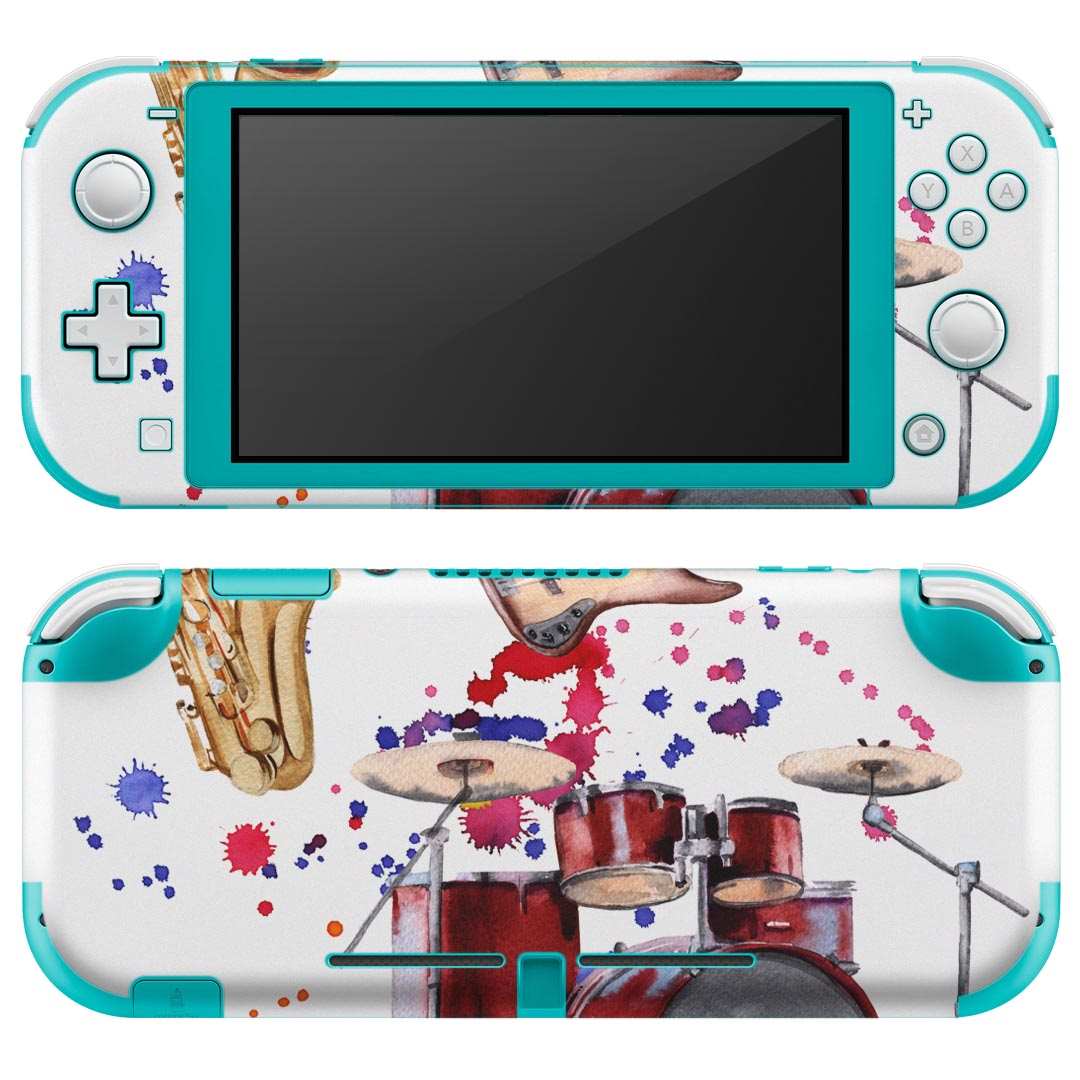 製品名 Nintendo Switch Lite専用 デザインスキンシール セット内容 Nintendo Switch Lite本体用スキンシール（裏表）各1枚 ※液晶側シールは2パーツに分かれていますニンテンドースイッチライト専用です。据え置き機のSwitch本体やJoyコンには対応していません。 商品特徴 3M社製の再剥離性シートを素材に採用し、細かな位置調整がしやすく貼り直しが容易です。また、エアフリーでもありますので気泡が簡単に逃げるので、キレイに貼ることができます。専用の業務プリンターを使い、商品画像と遜色のない美しい印刷仕上がり。 注意事項 画像はサンプルですので、ご覧の環境によっては多少色味に違いを感じる場合がございます。 イメージと違った、モニターと色味が異なるという理由での交換や返金はご対応出来かねます。スキンシールのみの販売で、ニンテンドースイッチ本体などは付属しません。シワができた場合、ドライヤーなどで軽く温め、外側に向けてシワを伸ばすように貼ってください。初回貼付時の位置調整や貼り直しは可能ですが、しっかりと押し付けて接着させた後の再剥離、再利用は保証しておりません。また接着部に油分や汚れが付着しますと角の部分は剥がれやすくなりますので、貼付時はあまり触れないようにご注意ください。無地のセミグロスシートにデザインをプリントした商品で、デコなどの加工はございません。 凹凸や光沢があるように見えたり布地や金属を素材にしたように見える商品もありますが、デザインの図版によるものです。印刷時に微妙な画像のズレが生じる場合がございます。ご注文後に1点1点制作する受注生産品の為、不良品以外のご返品や交換は固くお断りします。 商品発送 完全受注生産のハンドメイド商品となりますので、既製品と比べて発送までお時間を頂いています。 基本的に決済確認後2?3営業日、最大で10営業日での発送となります。繁忙期や休業日明けの場合はさらに時間がかかる場合があります。 その際には別途メールにてご連絡致します。メール便の場合、発送日から到着までに2?4日ほどかかる場合が多く、紛失などの保障もご対応できかねます。あらかじめご了承下さい。