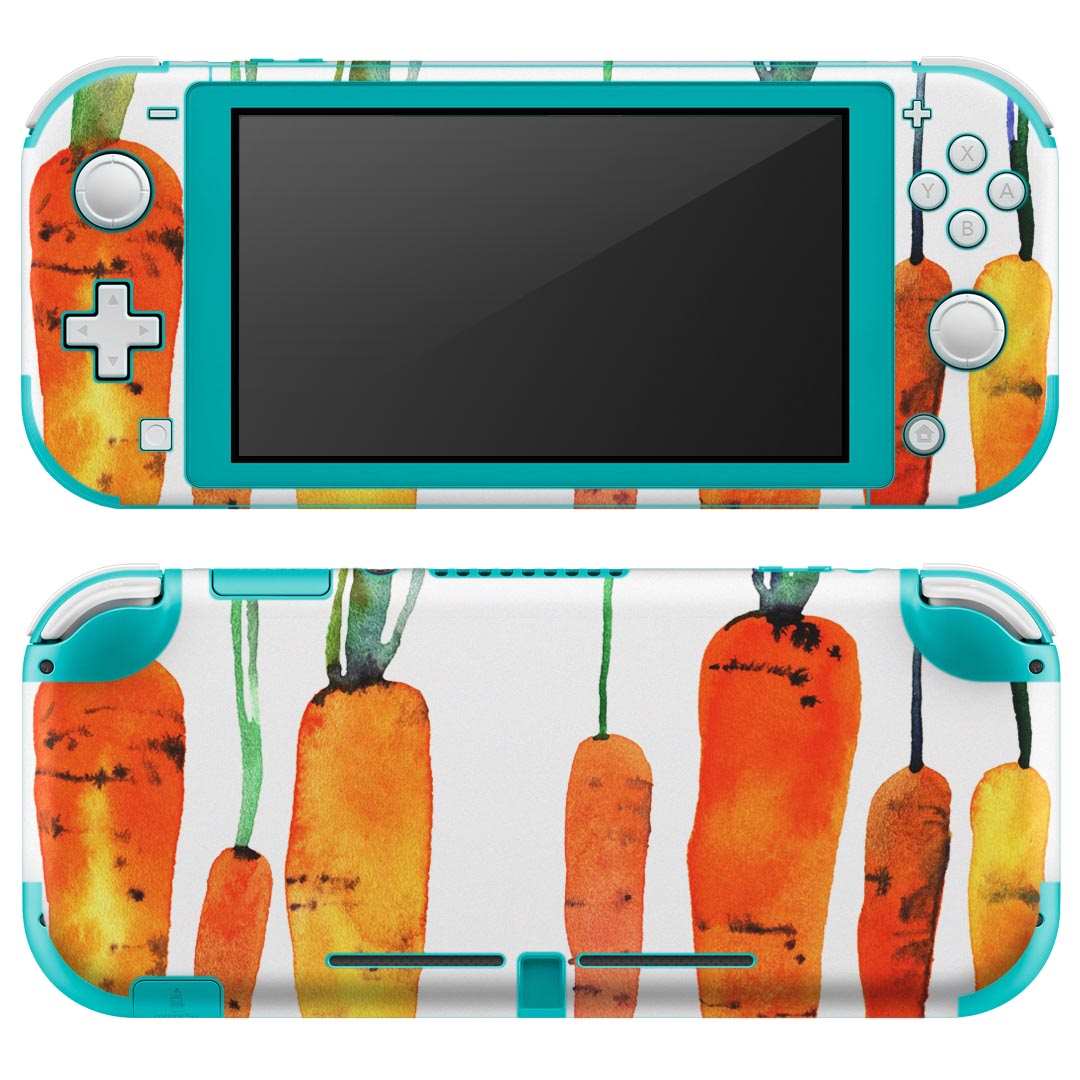 igsticker Nintendo Switch Lite 専用 デザインスキンシール 全面 ニンテンドー スイッチ ライト 専用 ゲーム機 カバー アクセサリー フィルム ステッカー エアフリー 014822 ニンジン オレンジ 野菜
