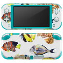 igsticker Nintendo Switch Lite 専用 デザインスキンシール 全面 ニンテンドー スイッチ ライト 専用 ゲーム機 カバー アクセサリー フィルム ステッカー エアフリー 014827 魚 イラスト(2)