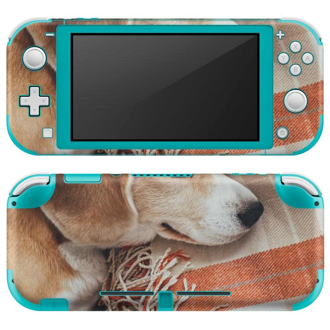 igsticker Nintendo Switch Lite 専用 デザインスキンシール 全面 ニンテンドー スイッチ ライト 専用 ゲーム機 カバー アクセサリー フィルム ステッカー エアフリー 014838 犬 昼寝