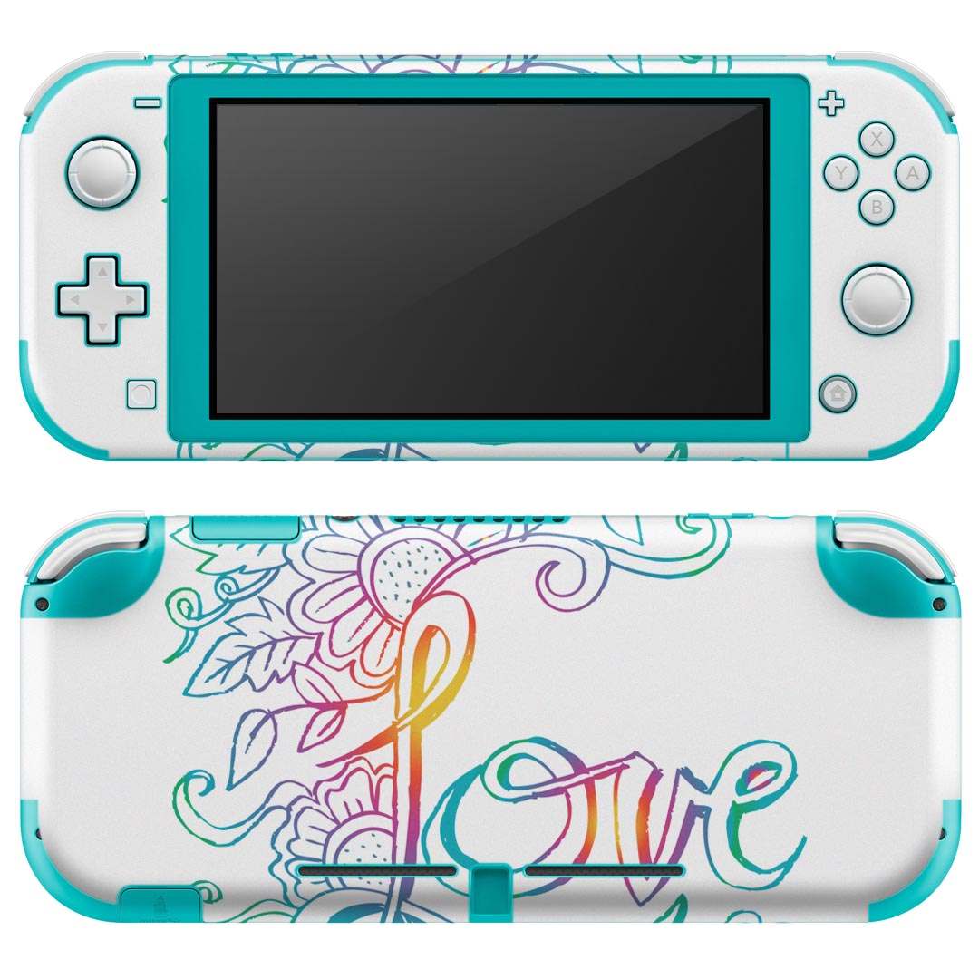 igsticker Nintendo Switch Lite 専用 デザインスキンシール 全面 ニンテンドー スイッチ ライト 専用 ゲーム機 カバー アクセサリー フィルム ステッカー エアフリー 014847 LOVE　カラフル　レイボー