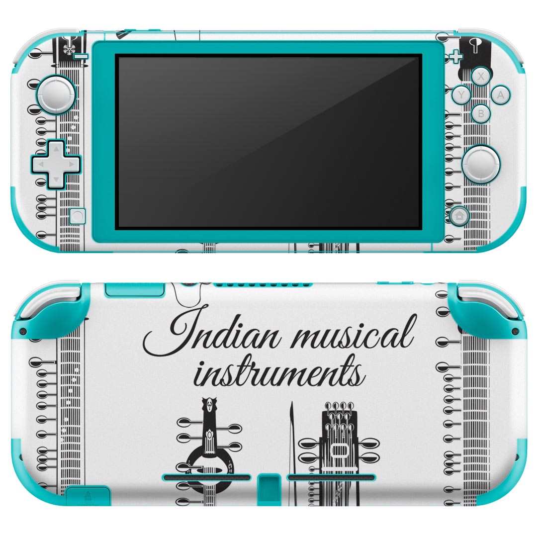 igsticker Nintendo Switch Lite 専用 デザインスキンシール 全面 ニンテンドー スイッチ ライト 専用 ゲーム機 カバー アクセサリー フィルム ステッカー エアフリー 014872 音楽　楽器　白黒