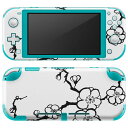 igsticker Nintendo Switch Lite 専用 デザインスキンシール 全面 ニンテンドー スイッチ ライト 専用 ゲーム機 カバー アクセサリー フィルム ステッカー エアフリー 014873 桜 白黒 春