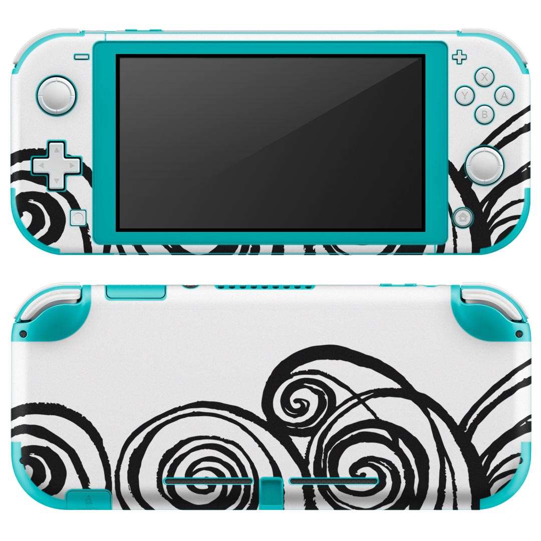 igsticker Nintendo Switch Lite 専用 デザインスキンシール 全面 ニンテンドー スイッチ ライト 専用 ゲーム機 カバー アクセサリー フィルム ステッカー エアフリー 014874 模様　白黒　おしゃれ