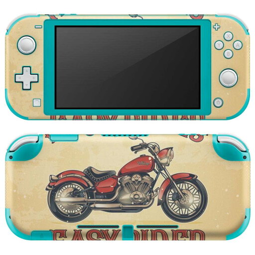 igsticker Nintendo Switch Lite 専用 デザインスキンシール 全面 ニンテンドー スイッチ ライト 専用 ゲーム機 カバー アクセサリー フィルム ステッカー エアフリー 014878 バイク イラスト クール