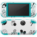 igsticker Nintendo Switch Lite 専用 デザインスキンシール 全面 ニンテンドー スイッチ ライト 専用 ゲーム機 カバー アクセサリー フィルム ステッカー エアフリー 014883 スポーツ アイコン 黒(2)