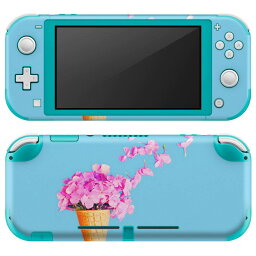 igsticker Nintendo Switch Lite 専用 デザインスキンシール 全面 ニンテンドー スイッチ ライト 専用 ゲーム機 カバー アクセサリー フィルム ステッカー エアフリー 014885 花　花びら　アイス　ピンク