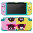 igsticker Nintendo Switch Lite 専用 デザインスキンシール 全面 ニンテンドー スイッチ ライト 専用 ゲーム機 カバー アクセサリー フィルム ステッカー エアフリー 014886 サングラス ピンク イエロー