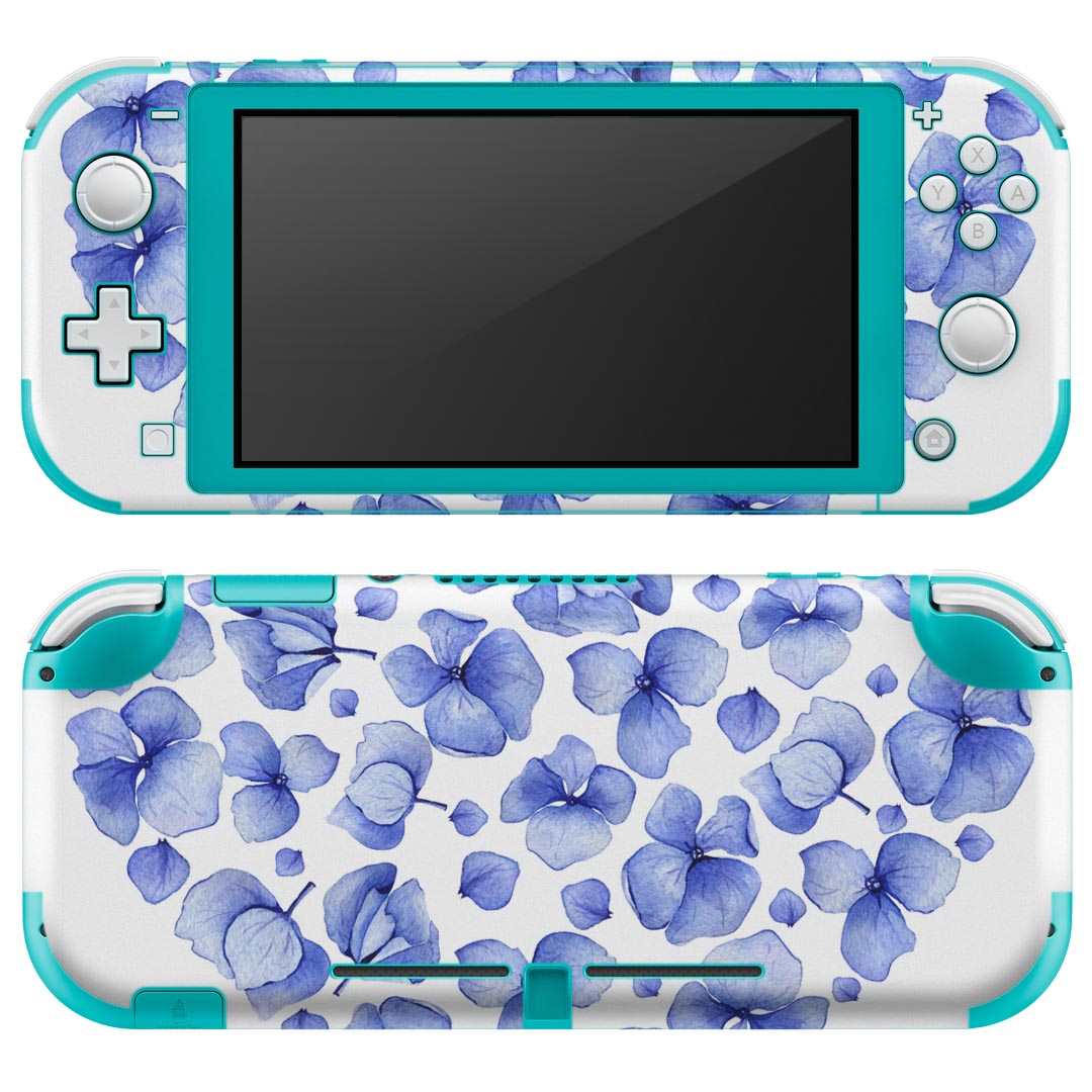 igsticker Nintendo Switch Lite 専用 デザインスキンシール 全面 ニンテンドー スイッチ ライト 専用 ゲーム機 カバー アクセサリー フィルム ステッカー エアフリー 014887 花　ハート　紫