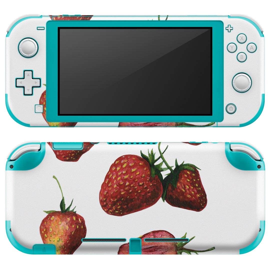 igsticker Nintendo Switch Lite 専用 デザインスキンシール 全面 ニンテンドー スイッチ ライト 専用 ゲーム機 カバー アクセサリー フィルム ステッカー エアフリー 014891 イチゴ 苺 イラスト