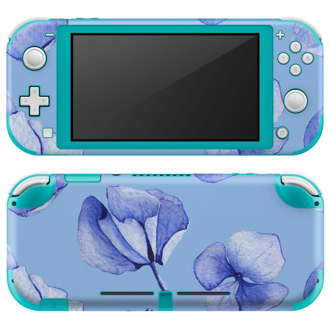 igsticker Nintendo Switch Lite 専用 デザインスキンシール 全面 ニンテンドー スイッチ ライト 専用 ゲーム機 カバー アクセサリー フィルム ステッカー エアフリー 014894 花 花びら 紫