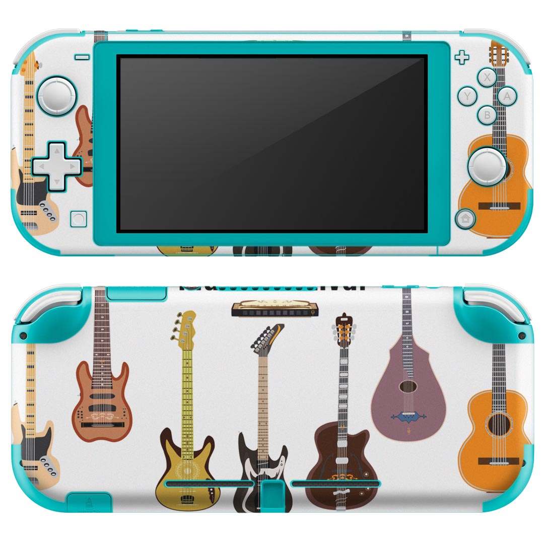 igsticker Nintendo Switch Lite 専用 デザインスキンシール 全面 ニンテンドー スイッチ ライト 専用 ゲーム機 カバー アクセサリー フィルム ステッカー エアフリー 014910 ROCK　音楽　ギター