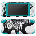 igsticker Nintendo Switch Lite 専用 デザインスキンシール 全面 ニンテンドー スイッチ ライト 専用 ゲーム機 カバー アクセサリー フィルム ステッカー エアフリー 014950 熊 模様 森(2)