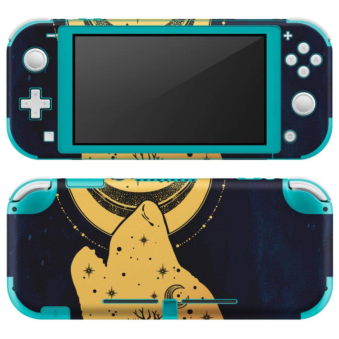 igsticker Nintendo Switch Lite 専用 デザインスキンシール 全面 ニンテンドー スイッチ ライト 専用 ゲーム機 カバー アクセサリー フィルム ステッカー エアフリー 014955 夜 月 おばけ ハロウィン