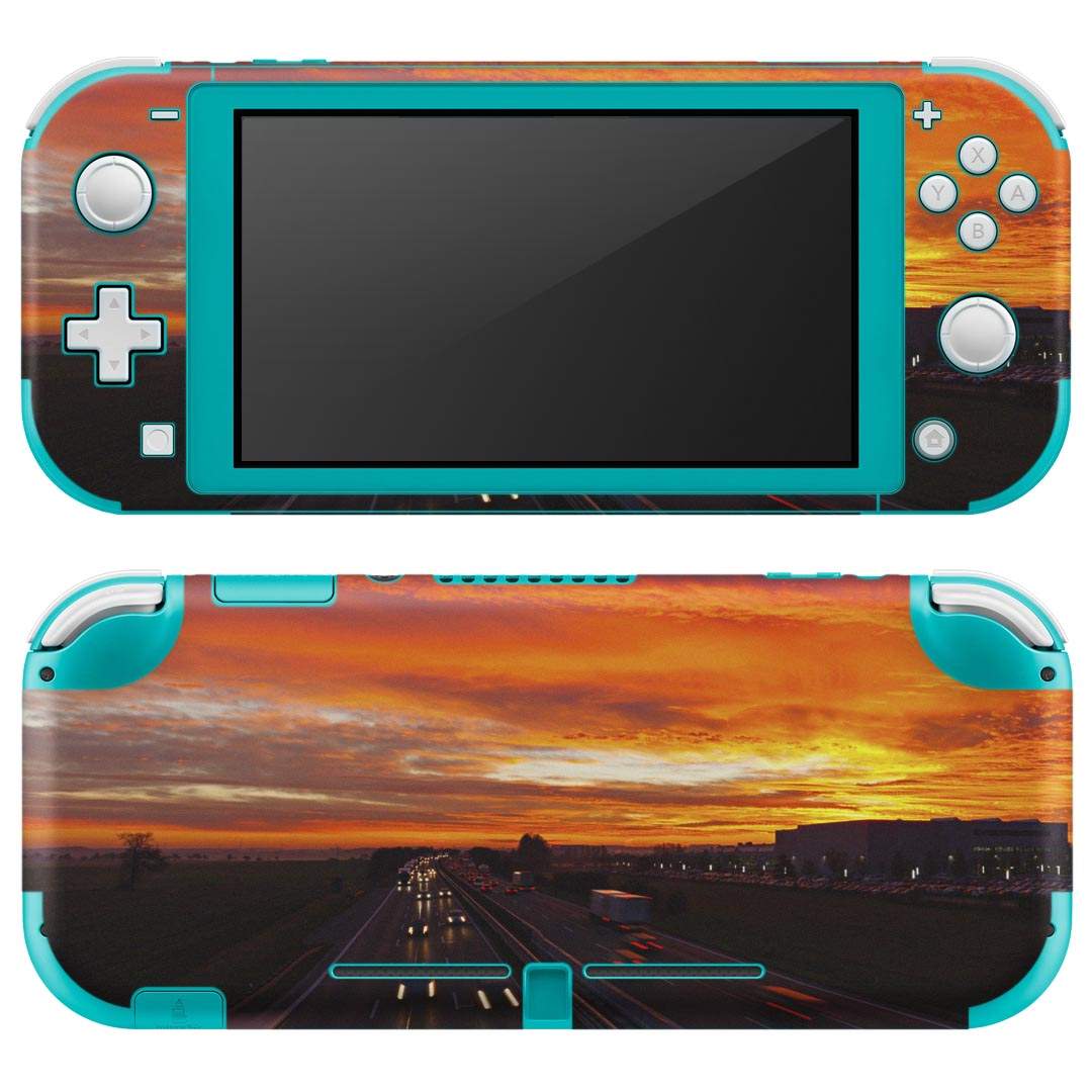 igsticker Nintendo Switch Lite 専用 デザインスキンシール 全面 ニンテンドー スイッチ ライト 専用 ゲーム機 カバー アクセサリー フィルム ステッカー エアフリー 014962 風景 自然 背景 夜空 夕日