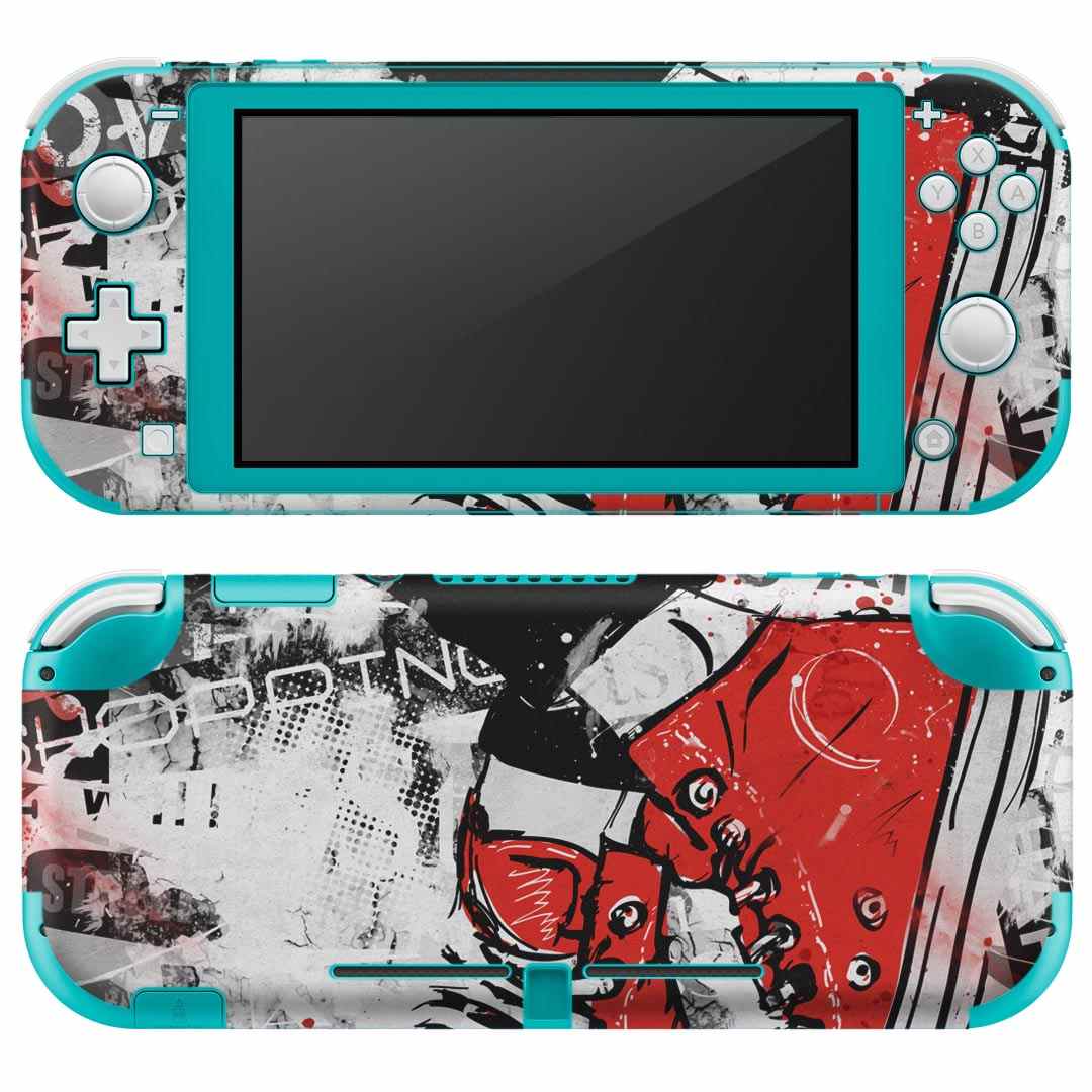 igsticker Nintendo Switch Lite 専用 デザインスキンシール 全面 ニンテンドー スイッチ ライト 専用 ゲーム機 カバー アクセサリー フィルム ステッカー エアフリー 014972 イラスト　靴　赤　英字