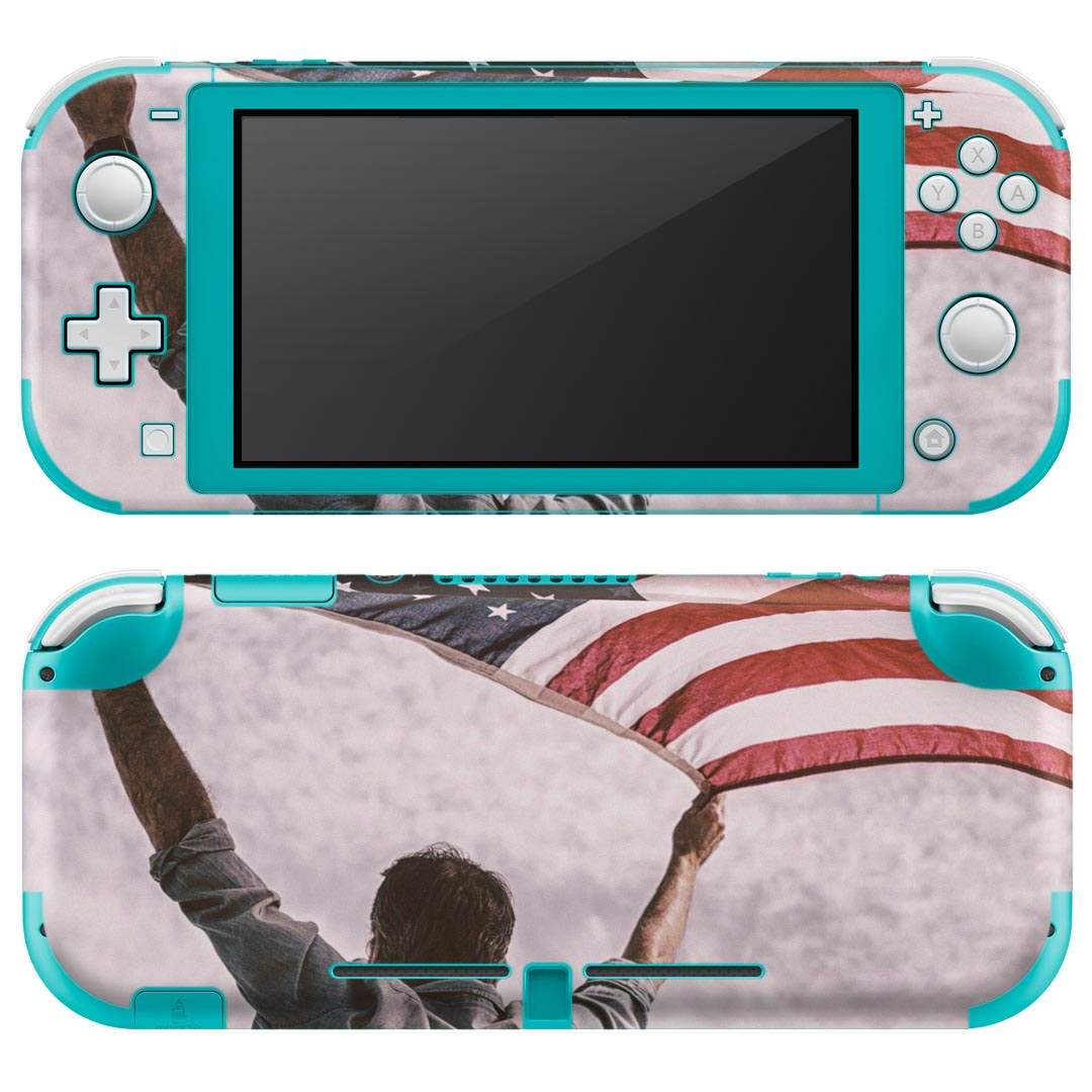 igsticker Nintendo Switch Lite 専用 デザインスキンシール 全面 ニンテンドー スイッチ ライト 専用 ゲーム機 カバー アクセサリー フィルム ステッカー エアフリー 014984 国旗　アメリカ　景色　風景　写真